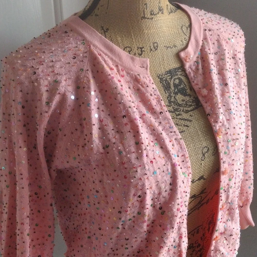 Cynthia Steffen Beaded and Sequined 3/4 Cardigan - Picture 2 of 6